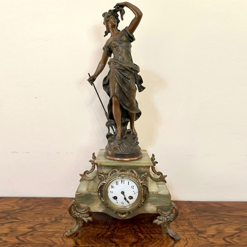 Antique Spelter Clocks - 1 items for sale on sellingantiques.co.uk
