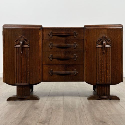 ANTIQUE 20TH CENTURY ART DECO STYLE SIDEBOARD IN OAK