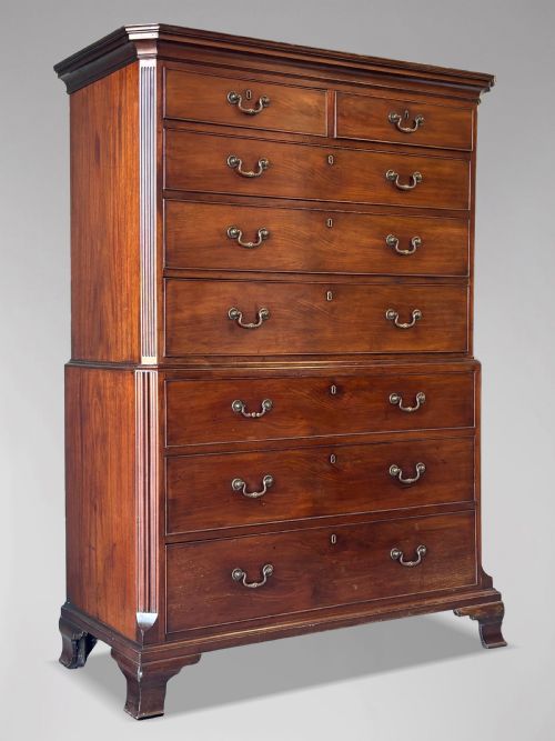18TH CENTURY GEORGE III PERIOD MAHOGANY CHESTONCHEST C1780