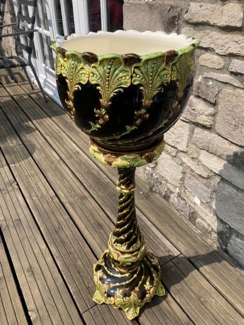 MAJOLICA JARDINIERE BY JULIUS DRESSLER C 1900