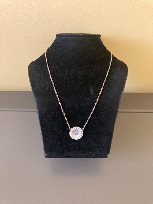 DANISH SILVER AND ENAMEL DAISY NECKLACE 1960S