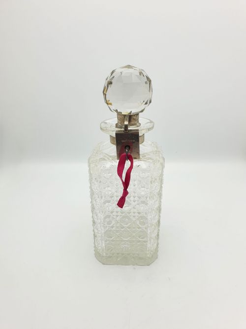 NICE ANTIQUE EDWARDIAN CUT GLASS LOCKING DECANTER CIRCA 1905