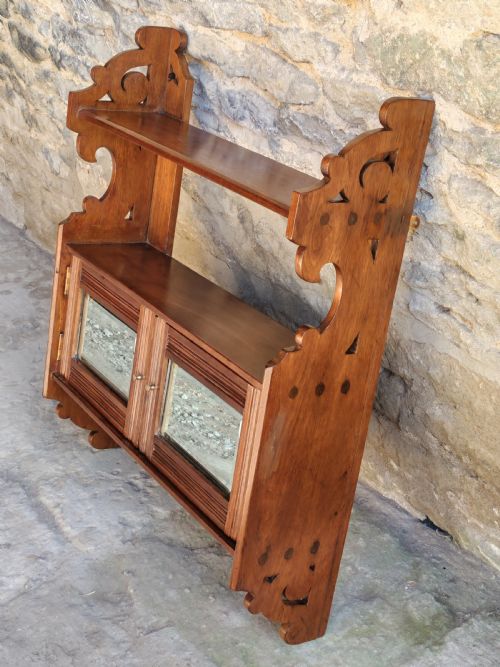 WALNUT HANGING CABINET WITH SHELVES
