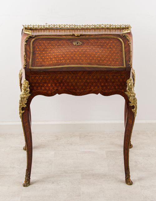 ANTIQUE FRENCH KINGWOOD ORMOLU BUREAU BELLE POQUE CIRCA 1900
