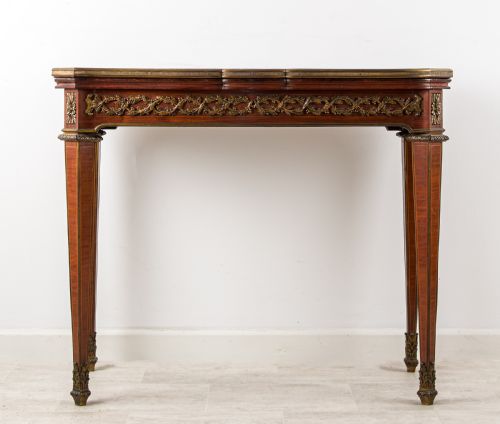 ANTIQUE FRENCH MAISON MOTTHEAU GAMES TABLE C1880 ORMOLU PARQUETRY TOP