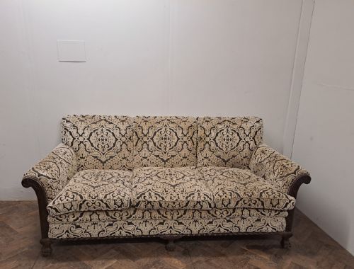 EDWARDIAN MAHOGANY DEEPSEATED 3SEATER SOFA