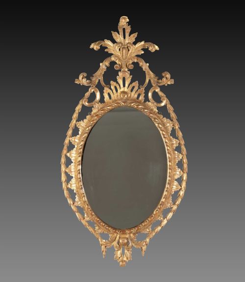 18TH CENTURY CARVED GILTWOOD WALL MIRROR