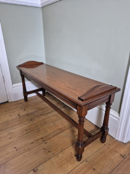 ANTIQUE HALL BENCH IN THE MANNER OF JAMES SHOOLBRED CO