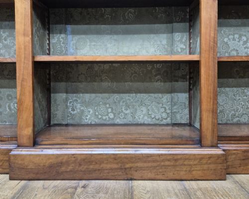 ANTIQUE WALNUT BREAKFRONT BOOKCASE - ADDITIONAL PHOTO 7