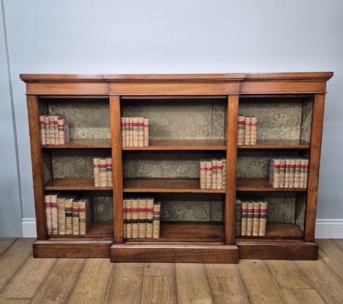 ANTIQUE WALNUT BREAKFRONT BOOKCASE - ADDITIONAL PHOTO 13