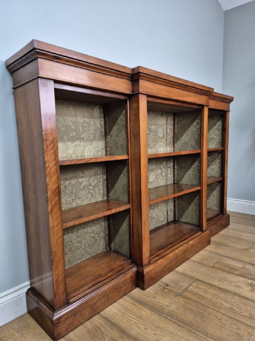 ANTIQUE WALNUT BREAKFRONT BOOKCASE - ADDITIONAL PHOTO 14