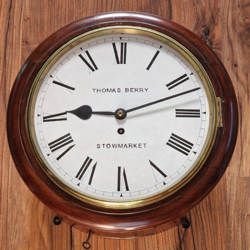 THOMAS BERRY STOWMARKET FUSEE DIAL WALL CLOCK