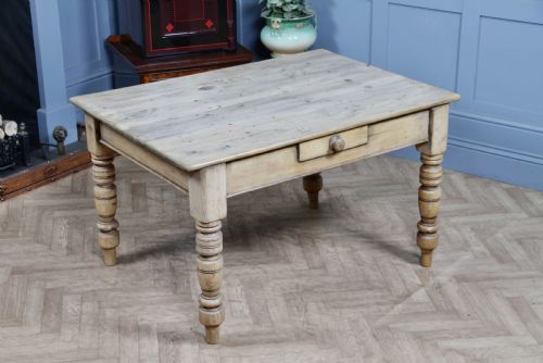 ORIGINAL VICTORIAN PINE KITCHEN TABLE SCRUB TOP RESTORED HAND STRIPPED W DRAWER