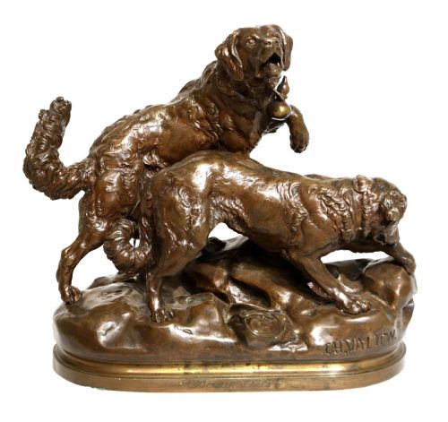 CHARLES VALTON 1851 1918 A FRENCH BRONZE ANIMALIER SCULPTURE