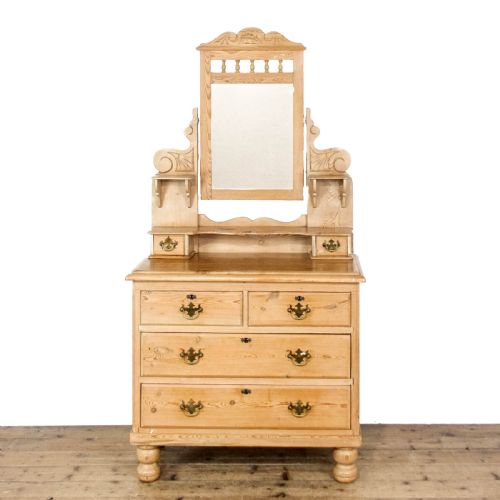 ANTIQUE PINE DRESSING TABLE CHEST OF DRAWERS