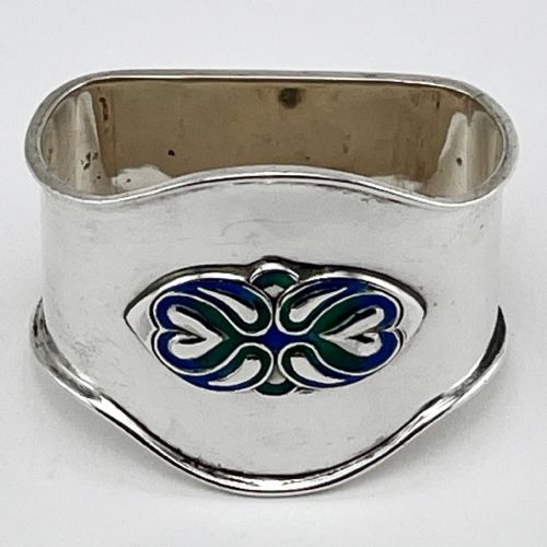 LIBERTY CO STERLING SILVER AND ENAMEL NAPKIN RING