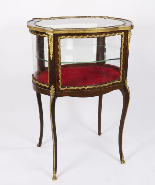 ANTIQUE ORMOLU MOUNTED BIJOUTERIE DISPLAY CABINET 19TH CENTURY