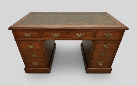 VICTORIAN WALNUT PEDESTAL DESK