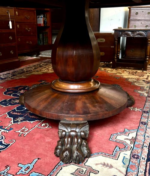 FINE QUALITY REGENCY MAHOGANY AND ROSEWOOD BANDED ROUND DINING TABLE - ADDITIONAL PHOTO 6