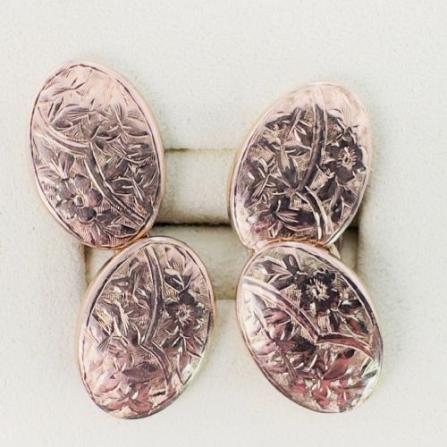 9CT ROSE GOLD VICTORIAN MEN'S CUFFLINKS