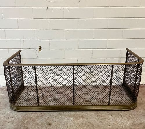GOOD QUALITY GEORGIAN BRASS MESH FIRE SURROUND
