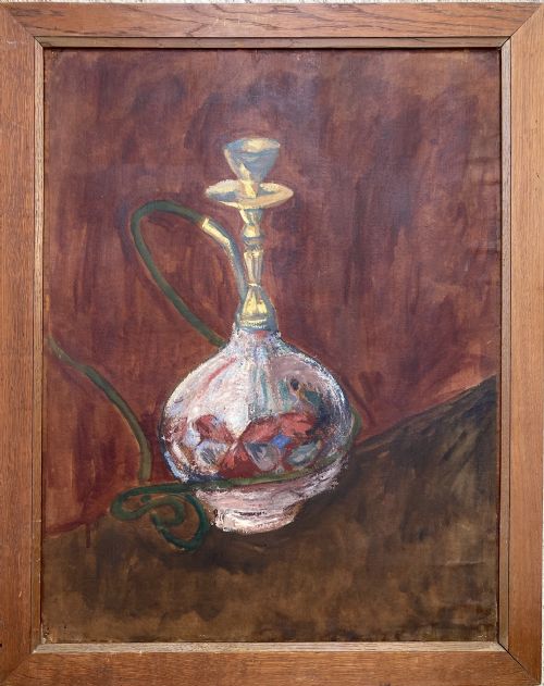 THE WATERPIPE 1922 AVANT GARDE COMPOSITION BY FAUVE MASTER GIRIEUD ENCAUSIC ON CANVAS PAINTING