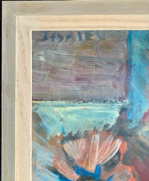 CUBIST FLOWERS CA 1950 ABSTRACTED FLORAL FAUVE STILL LIFE BY FRANCO RUSSIAN UKRAINIAN NICOLAS ISSAIEV OIL ON BOARD - ADDITIONAL PHOTO 2