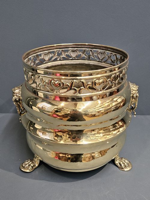 LARGE VICTORIAN BRASS PLANTER