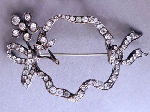 ANTIQUE EDWARDIAN PASTE BOW BROOCH