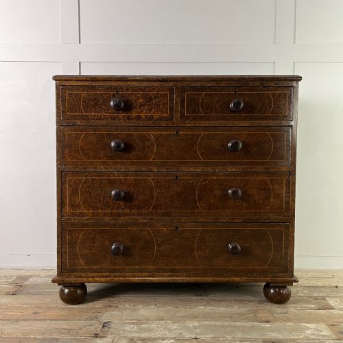 19TH C SCUMBLE PINE CHEST OF DRAWERS