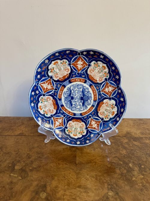 UNUSUAL SHAPED ANTIQUE JAPANESE IMARI PLATE