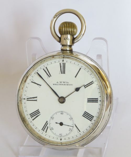 ANTIQUE SILVER WALTHAM POCKET WATCH 1893