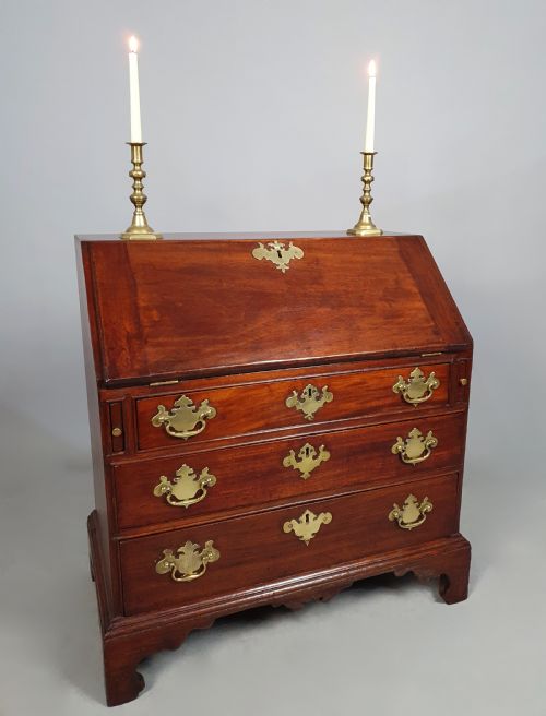 GEORGE II PETITE FRUITWOOD AND CEDARWOOD CHIPPENDALE BUREAU C 1750