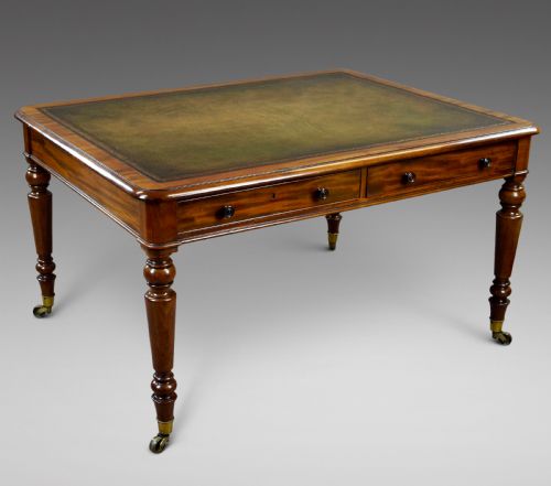 A QUALITY MAHOGANY PARTNERS WRITING TABLE